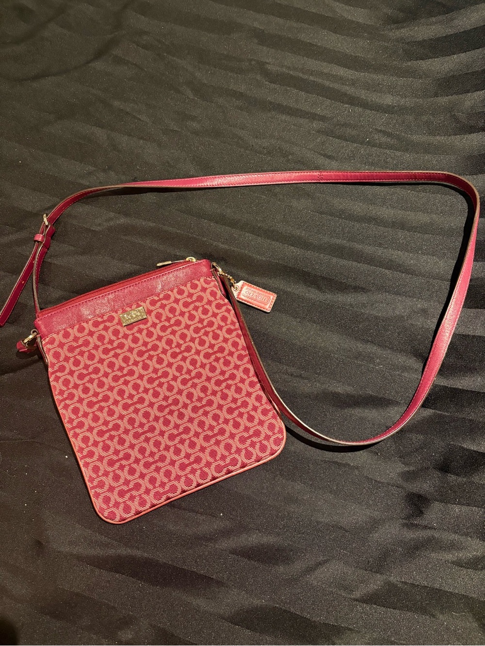 Coach Signature Crossbody Bag in Raspberry